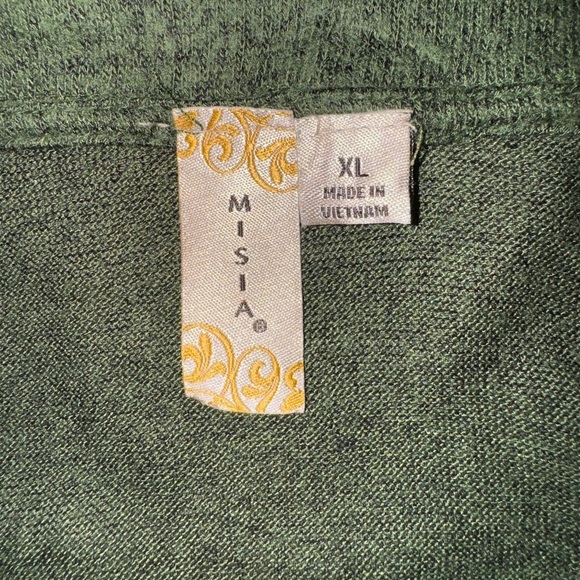 Misia brand green women’s top with buttons on the scooped sides size XL VGUC - Picture 5 of 7